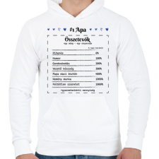 PRINTFASHION #1 Apa összetevők - Férfi kapucnis pulóver - Fehér férfi pulóver, kardigán