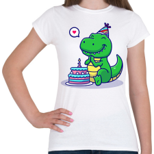 PRINTFASHION 1 éves dínó baba - Női póló - Fehér női póló