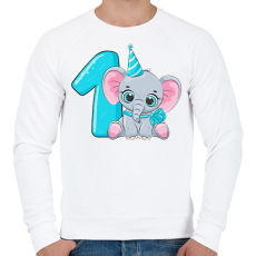 PRINTFASHION 1 éves elefántos - Férfi pulóver - Fehér