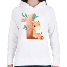 PRINTFASHION 1 éves Zsiráf - Női kapucnis pulóver - Fehér női pulóver, kardigán