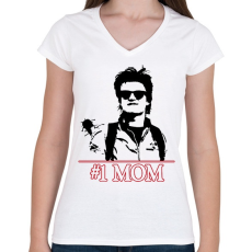 PRINTFASHION #1 Mom - Stranger Things - Női V-nyakú póló - Fehér