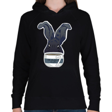 PRINTFASHION 1 vödör kávé - Női kapucnis pulóver - Fekete női pulóver, kardigán