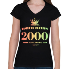 PRINTFASHION 2000 - Női V-nyakú póló - Fekete női póló
