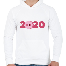 PRINTFASHION 2020 Disznóvágás - Férfi kapucnis pulóver - Fehér