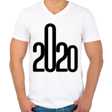 PRINTFASHION 2020 - Férfi V-nyakú póló - Fehér