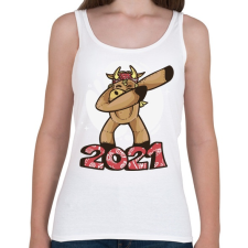 PRINTFASHION 2021 táncoló tehén  - Női atléta - Fehér női trikó