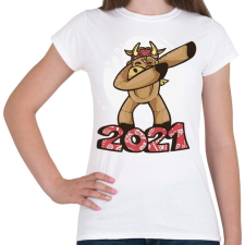 PRINTFASHION 2021 táncoló tehén  - Női póló - Fehér női póló