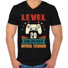 PRINTFASHION 20 éves gamer - Férfi V-nyakú póló - Fekete férfi póló