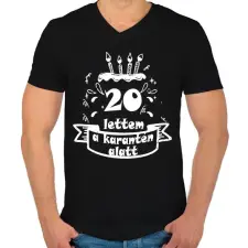 PRINTFASHION 20 lettem - Férfi V-nyakú póló - Fekete férfi póló