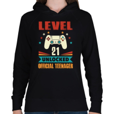 PRINTFASHION 21 éves gamer - Női kapucnis pulóver - Fekete női pulóver, kardigán