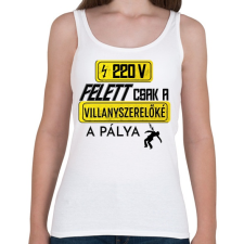 PRINTFASHION 220V FELETT | Fekete - Női atléta - Fehér női trikó