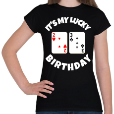 PRINTFASHION 23 PÓKER SZÜLINAP - Női póló - Fekete