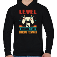 PRINTFASHION 24 éves gamer - Férfi kapucnis pulóver - Fekete férfi pulóver, kardigán