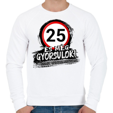 PRINTFASHION 25 és még gyorsulok - Férfi pulóver - Fehér férfi pulóver, kardigán