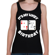 PRINTFASHION 25 POKER SZÜLINAP - Női atléta - Fekete női trikó