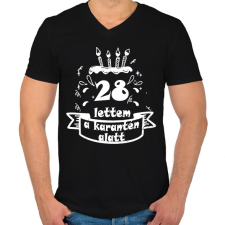 PRINTFASHION 28 lettem - Férfi V-nyakú póló - Fekete férfi póló