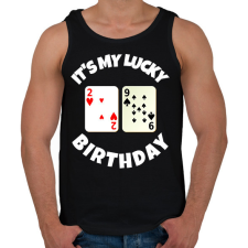 PRINTFASHION 29 POKER SZÜLINAP - Férfi atléta - Fekete atléta, trikó