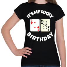 PRINTFASHION 29 POKER SZÜLINAP - Női póló - Fekete