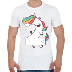 PRINTFASHION 2 éves unikornis - Férfi póló - Fehér