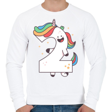PRINTFASHION 2 éves unikornis - Férfi pulóver - Fehér