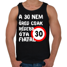 PRINTFASHION 30 éves (fehér) - Férfi atléta - Fekete