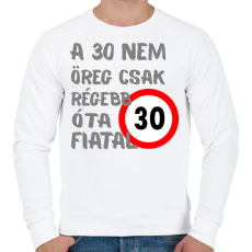PRINTFASHION 30 éves  (szürke) - Férfi pulóver - Fehér