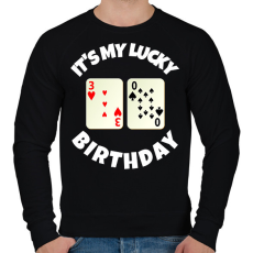 PRINTFASHION 30 POKER SZÜLINAP - Férfi pulóver - Fekete