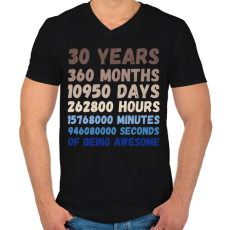 PRINTFASHION 30 Years - Férfi V-nyakú póló - Fekete