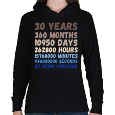 PRINTFASHION 30 Years - Női kapucnis pulóver - Fekete női pulóver, kardigán