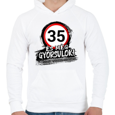 PRINTFASHION 35 és még mindig gyorsulok - Férfi kapucnis pulóver - Fehér férfi pulóver, kardigán