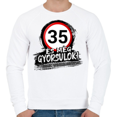 PRINTFASHION 35 és még mindig gyorsulok - Férfi pulóver - Fehér