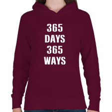 PRINTFASHION 365 nap 365 úticél - Női kapucnis pulóver - Bordó női pulóver, kardigán