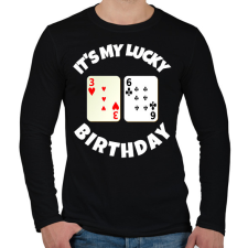 PRINTFASHION 36 POKER SZÜLINAP - Férfi hosszú ujjú póló - Fekete férfi póló