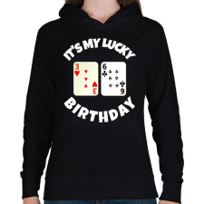 PRINTFASHION 36 POKER SZÜLINAP - Női kapucnis pulóver - Fekete női pulóver, kardigán