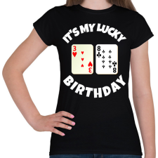 PRINTFASHION 38 POKER SZÜLINAP - Női póló - Fekete női póló