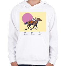 PRINTFASHION 3...2...1... lovaglás - Gyerek kapucnis pulóver - Fehér gyerek pulóver, kardigán