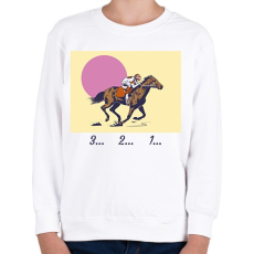 PRINTFASHION 3...2...1... lovaglás - Gyerek pulóver - Fehér