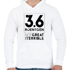 PRINTFASHION 3,6 Roentgen  - Férfi kapucnis pulóver - Fehér férfi pulóver, kardigán