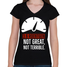 PRINTFASHION 3.6 röntgen - Női V-nyakú póló - Fekete