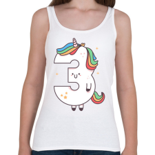 PRINTFASHION 3 éves unikornis - Női atléta - Fehér női trikó
