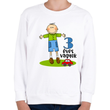 PRINTFASHION "3 éves vagyok" kisfiúnak - Gyerek pulóver - Fehér gyerek pulóver, kardigán
