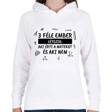 PRINTFASHION 3 féle ember - Női kapucnis pulóver - Fehér női pulóver, kardigán