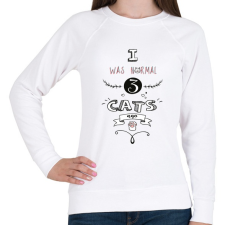 PRINTFASHION 3 macska előtt - Női pulóver - Fehér női pulóver, kardigán