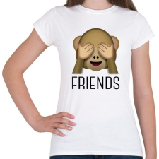 PRINTFASHION 3 majom - friends - Női póló - Fehér női póló