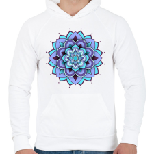 PRINTFASHION 3D mandala - Férfi kapucnis pulóver - Fehér férfi pulóver, kardigán