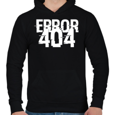 PRINTFASHION 404-es hiba - Férfi kapucnis pulóver - Fekete