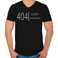 PRINTFASHION 404 not found - Férfi V-nyakú póló - Fekete férfi póló