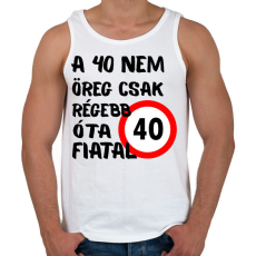 PRINTFASHION 40 éves Fekete minta - Férfi atléta - Fehér
