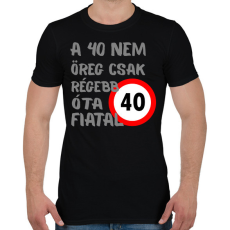 PRINTFASHION 40 éves Sz. - Férfi póló - Fekete