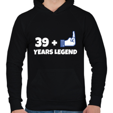 PRINTFASHION 40. SZÜLINAP - Férfi kapucnis pulóver - Fekete